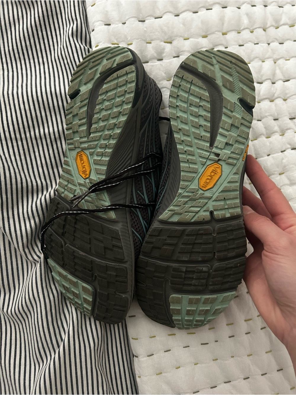 Merrell Women's Black with Teal Accent Trail Sneakers - Picture 3 of 3
